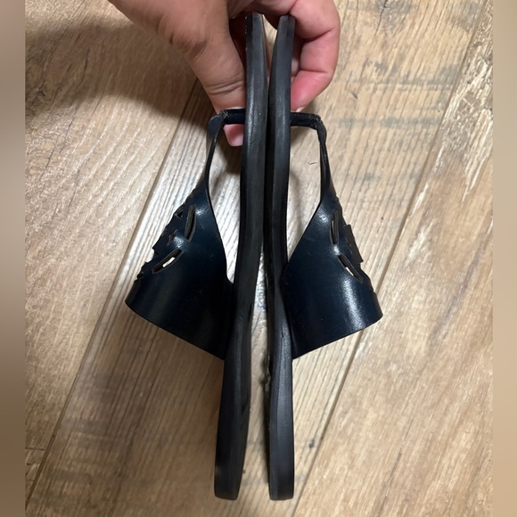 Tory Burch Black Leather Sandals - Picture 11 of 14